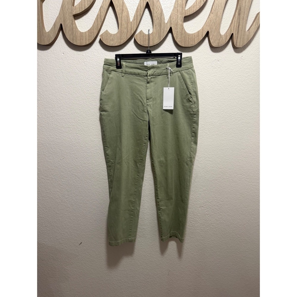 Dear John Olive Green Chino Pants Women Size 29 Slim Fit Casual Trousers